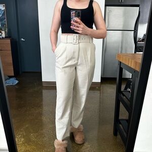 Zara high waisted pleated cigarette pants